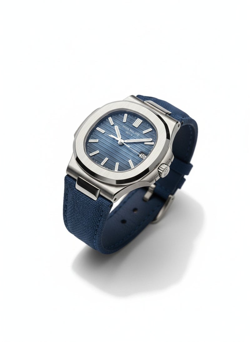 باتيك فيليب ساعة باتيك فيليب نوتيلوس الفاخرة ذات المينا الزرقاء الأوتوماتيكية - Image 4